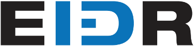 EIDR logo - The letters E I D R with the I and D in blue and E and R in black.
